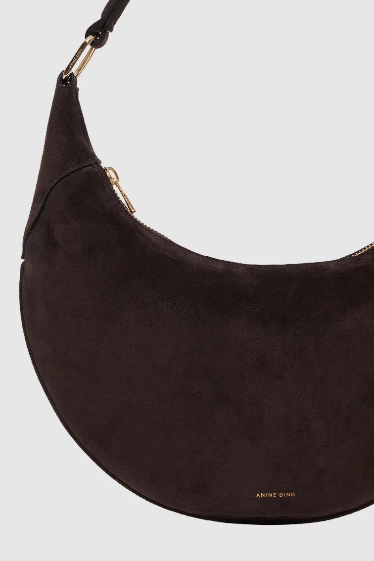 Kate Hobo Bag Dark Brown Suede
