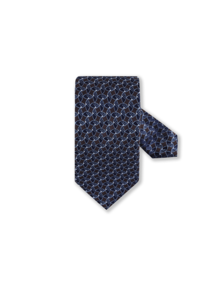 Navy Pattern Silk Tie