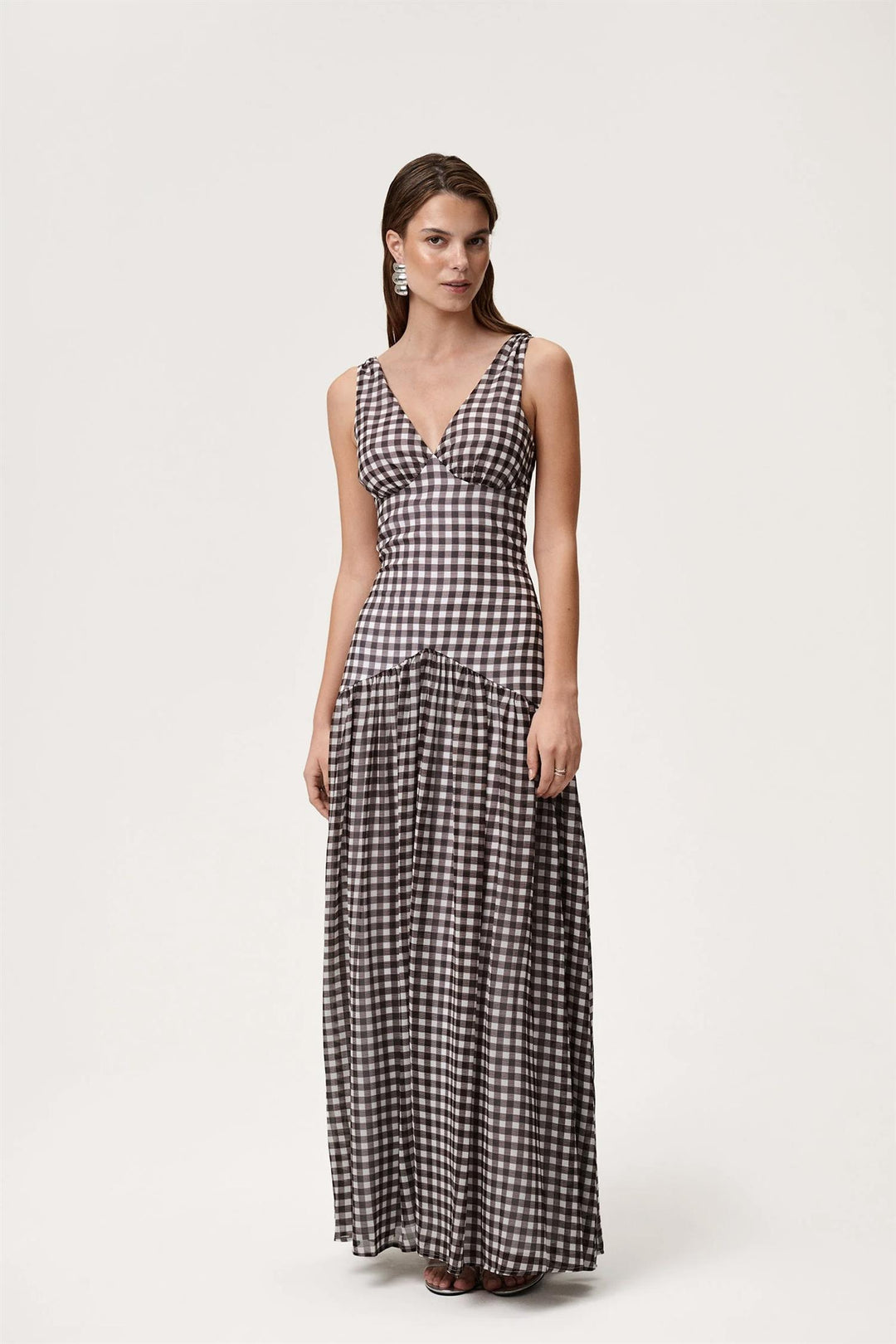 Toulouse Dress Brown Gingham