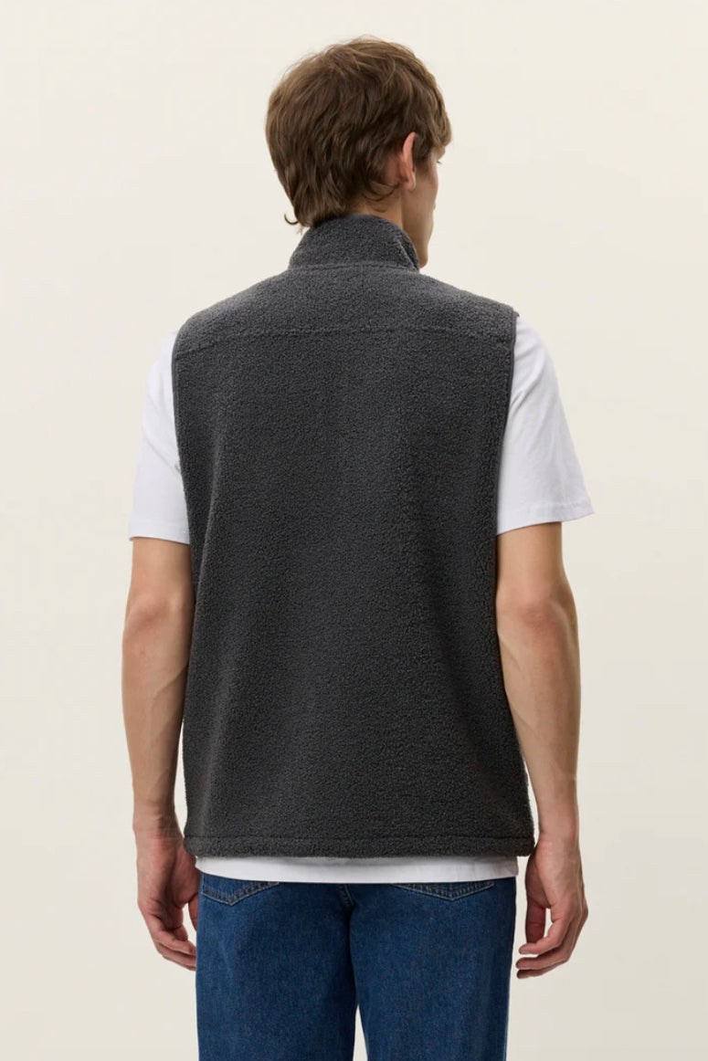 LES DEUX Creed Teddy Vest Asphalt - Dale