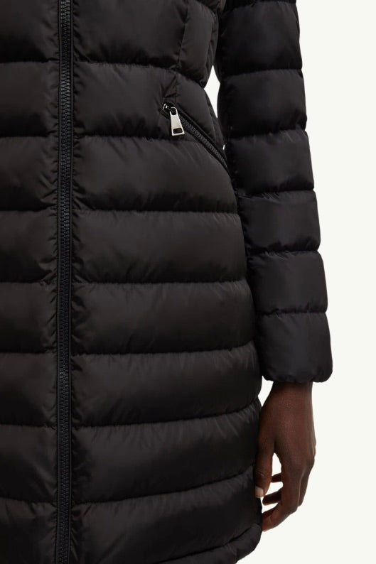 Flammette Hooded Long Down Jacket
