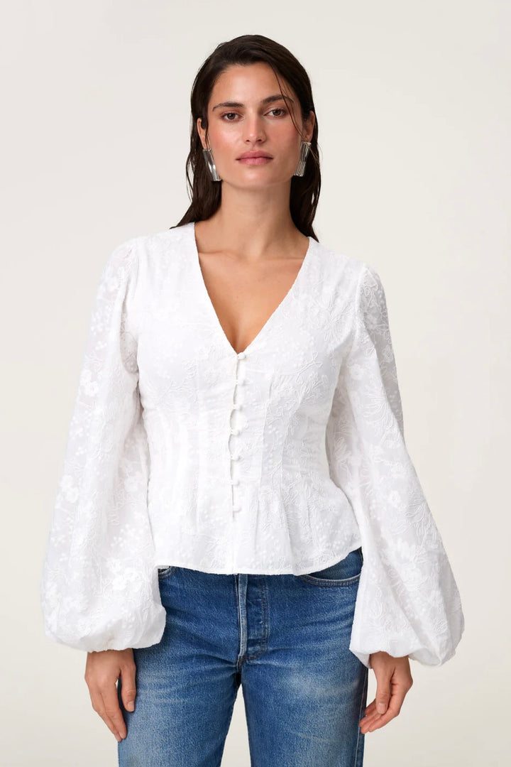 Palena Blouse White Embroidery