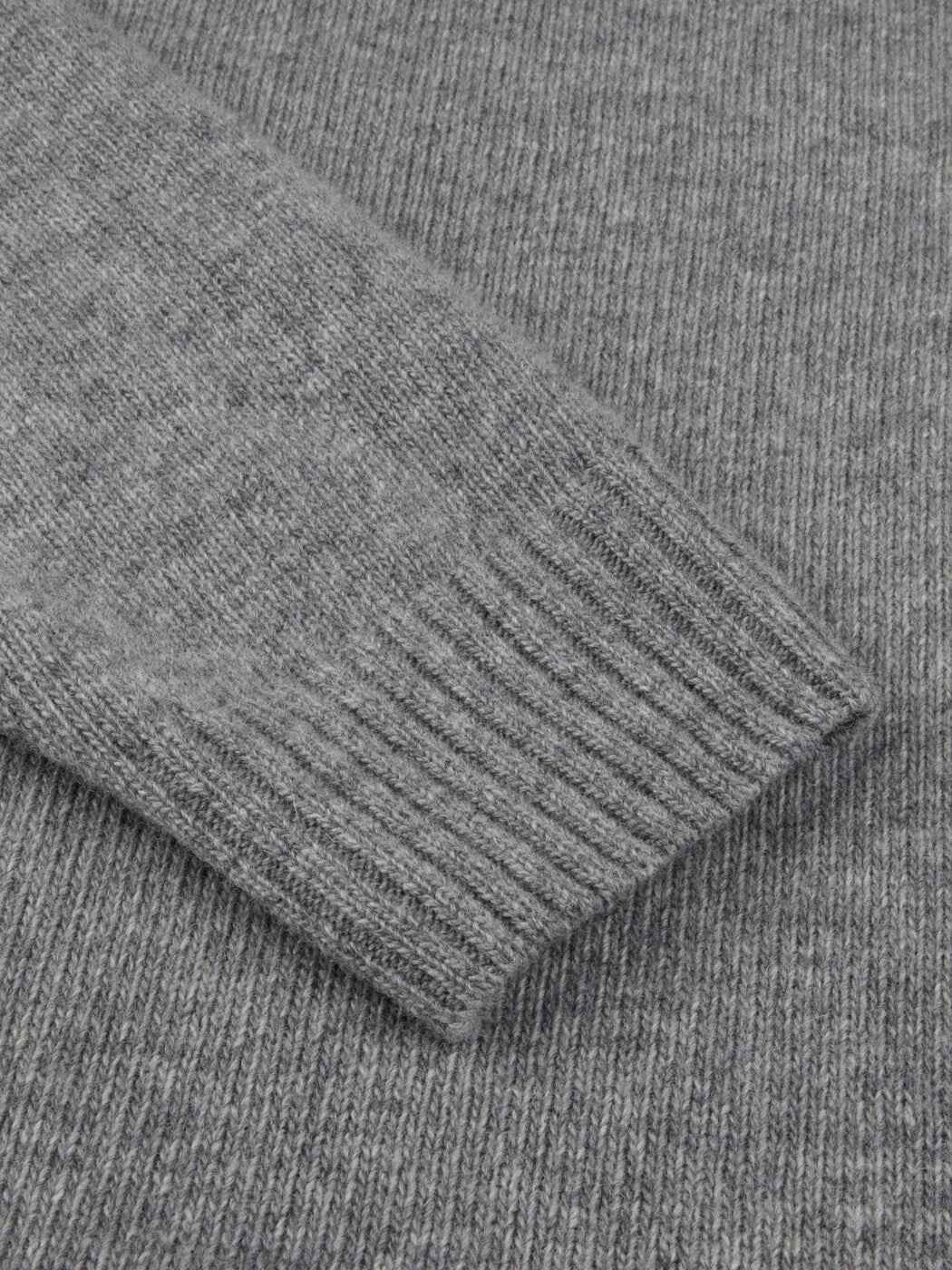 Pullover Knitted Crew Neck Carded Merino Wool Grey