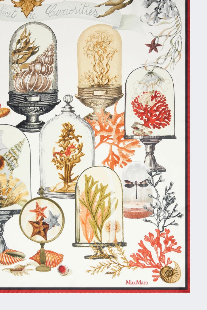 Printed Silk Oversized Scarf Beige