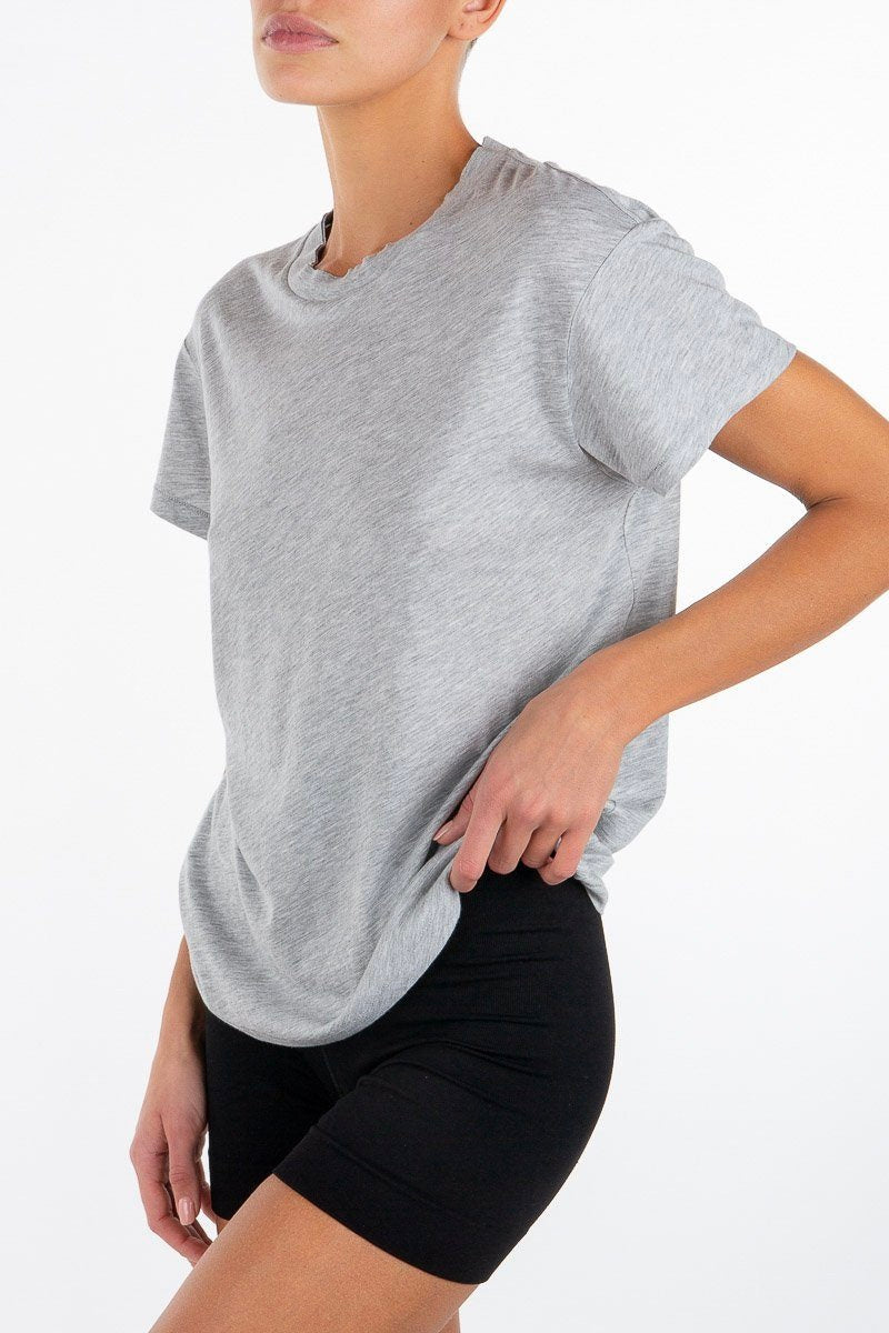 ETERNE - Short Sleeve Boyfriend T-shirt Heather Grey - Dale