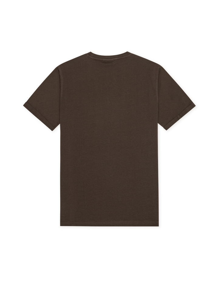 LES DEUX Norregaard Contrast T-Shirt Turkish Coffee Brown - Dale