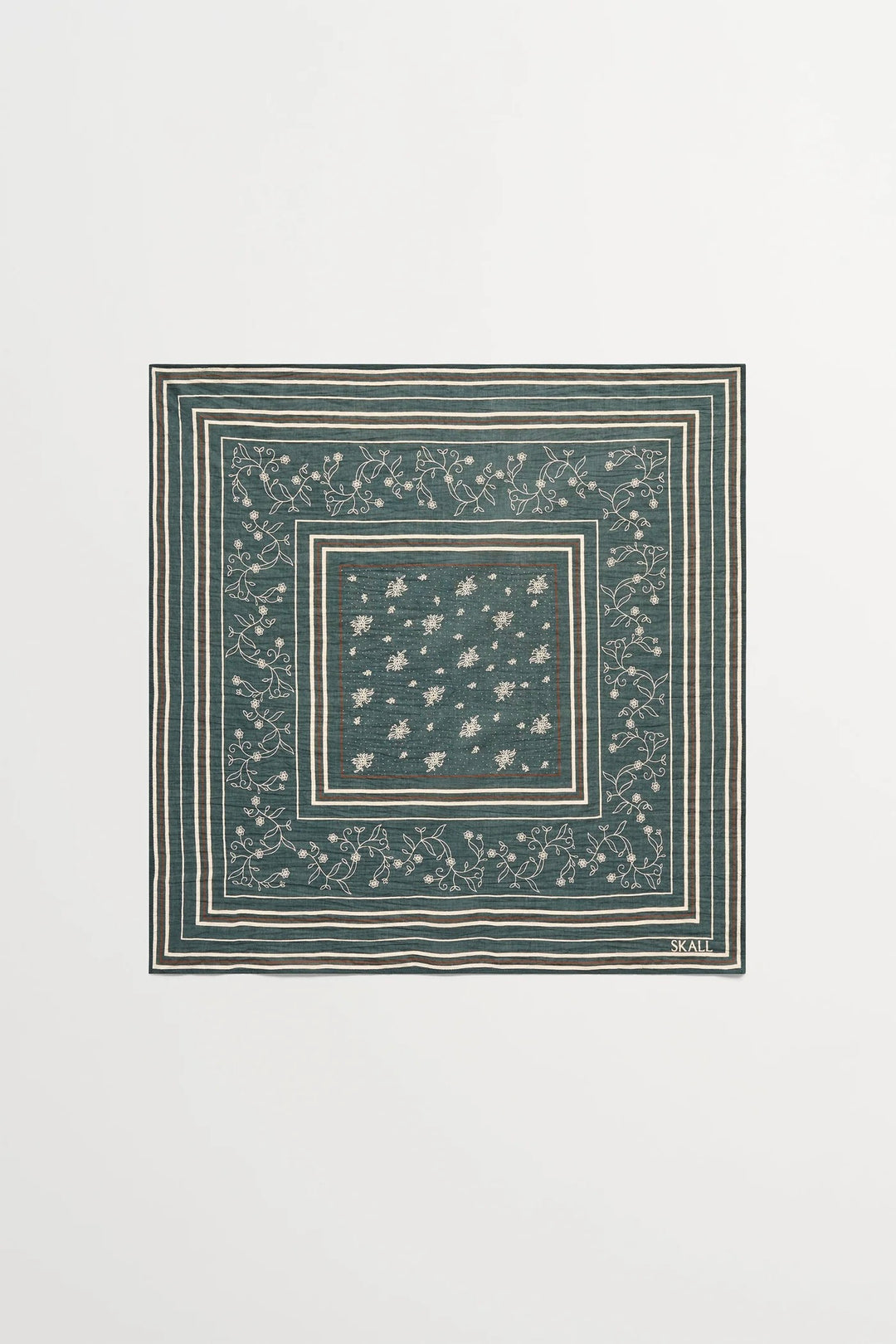 Skall Classic Scarf 55x55 Dark Green/Brown