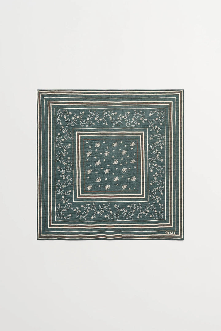 Skall Classic Scarf 55x55 Dark Green/Brown
