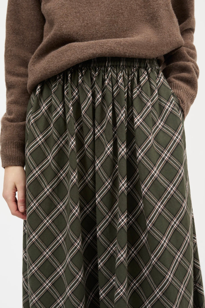 Dagny Skirt Green/White Check