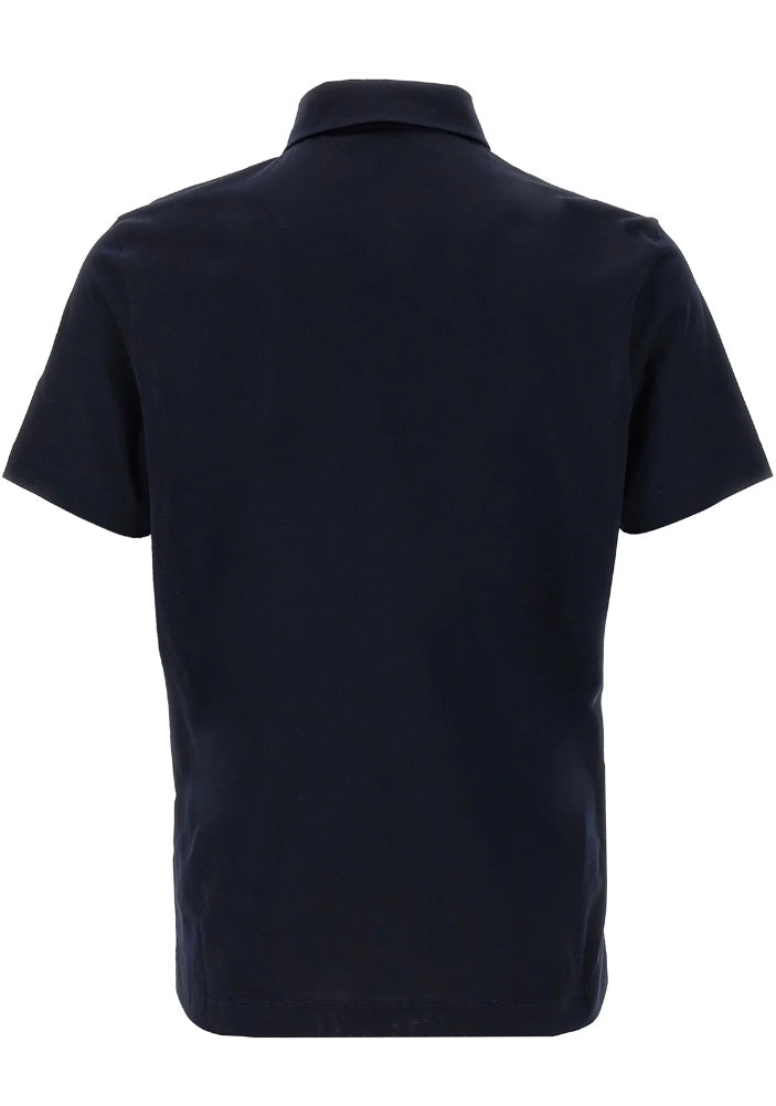 Logo Patch Short Sleeved Polo Shirt Navy