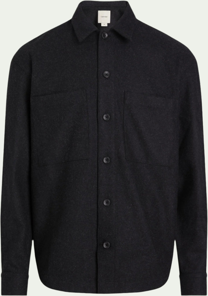 WOOL BLEND OVERSHIRT BLACK