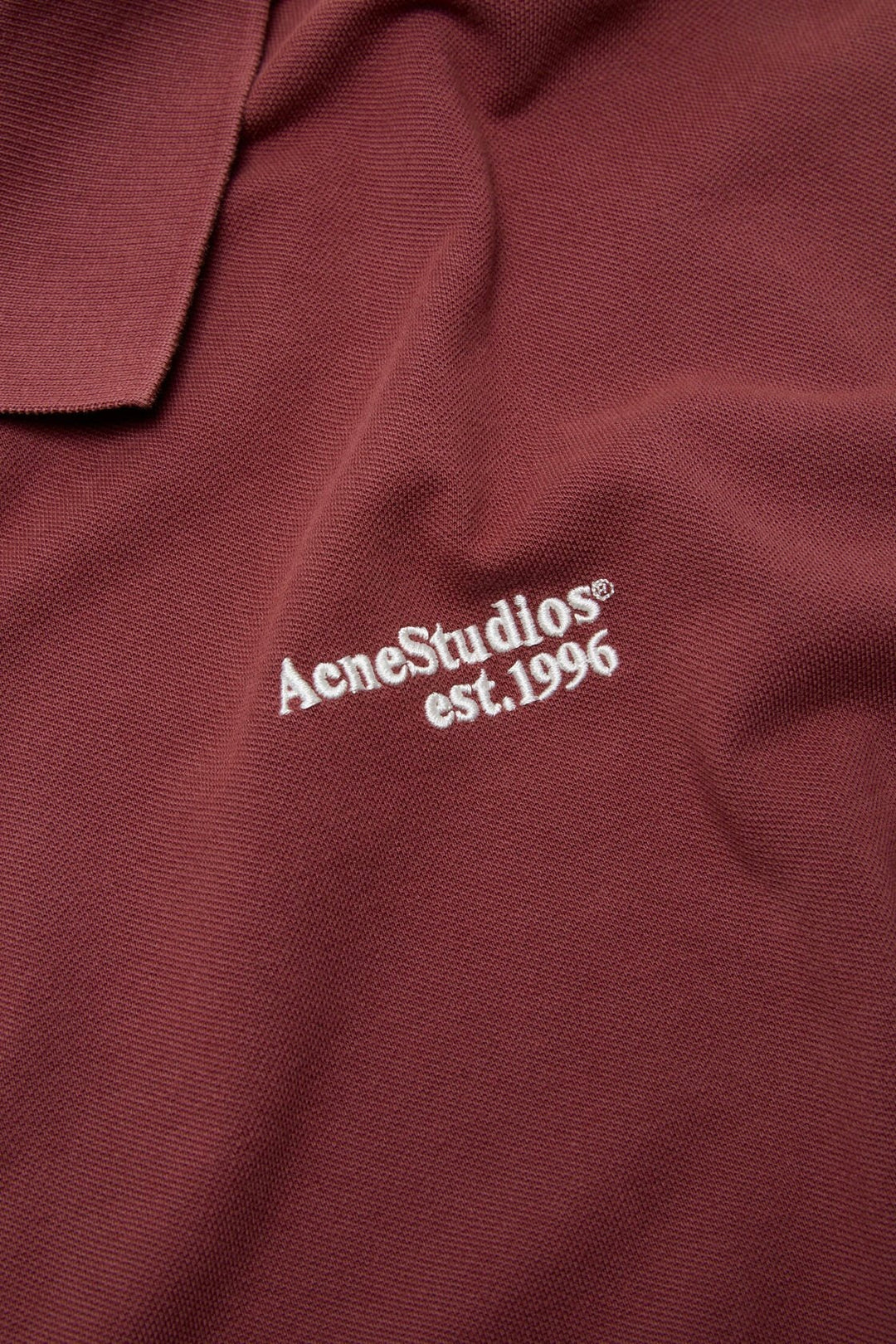 Washed Logo Polo Maroon Red