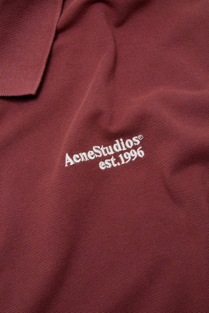 Washed Logo Polo Maroon Red