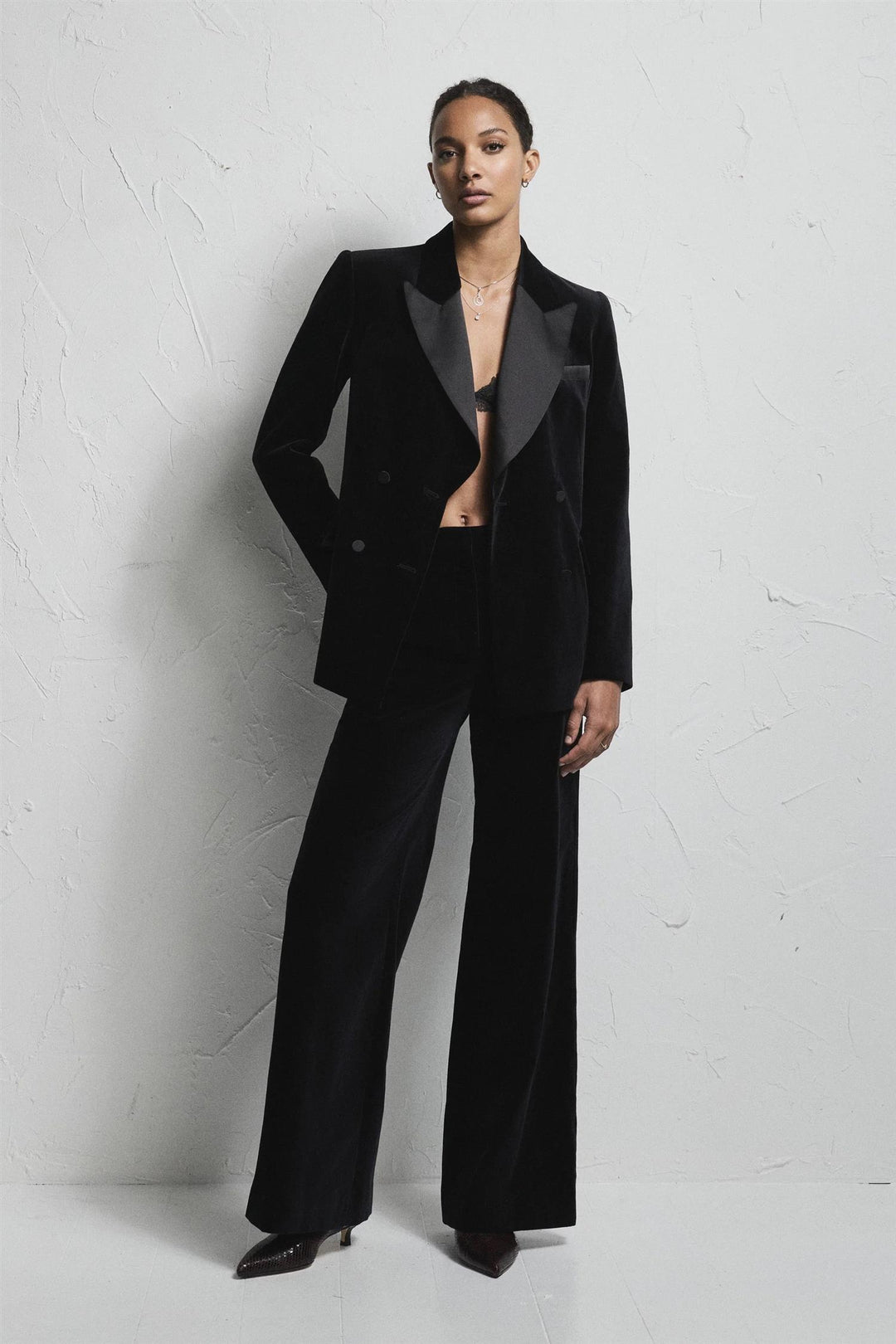 Francis Velvet Blazer Black