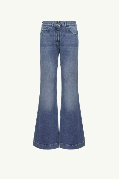 Wide Leg Denim Jeans Blue