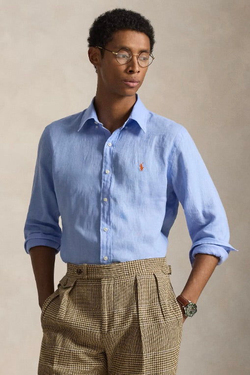 POLO RALPH LAUREN Custom Fit Linen Shirt Austin Blue - Dale