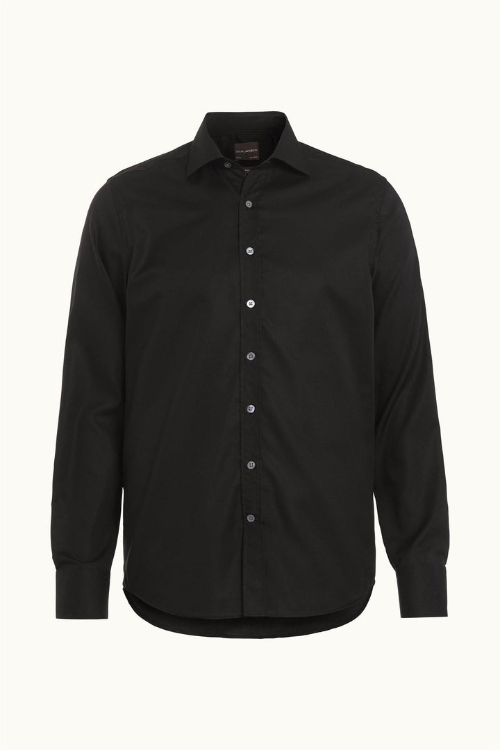 Slim Fit Cut Away Non Iron Twill Black