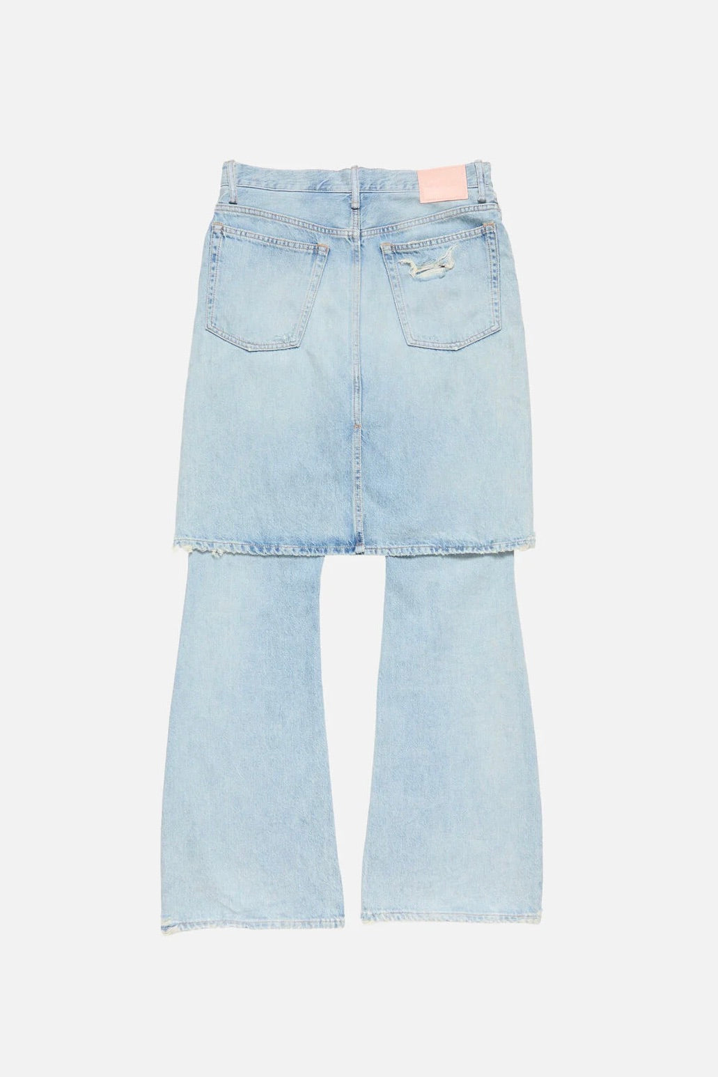 Layered Denim Trousers Light Blue