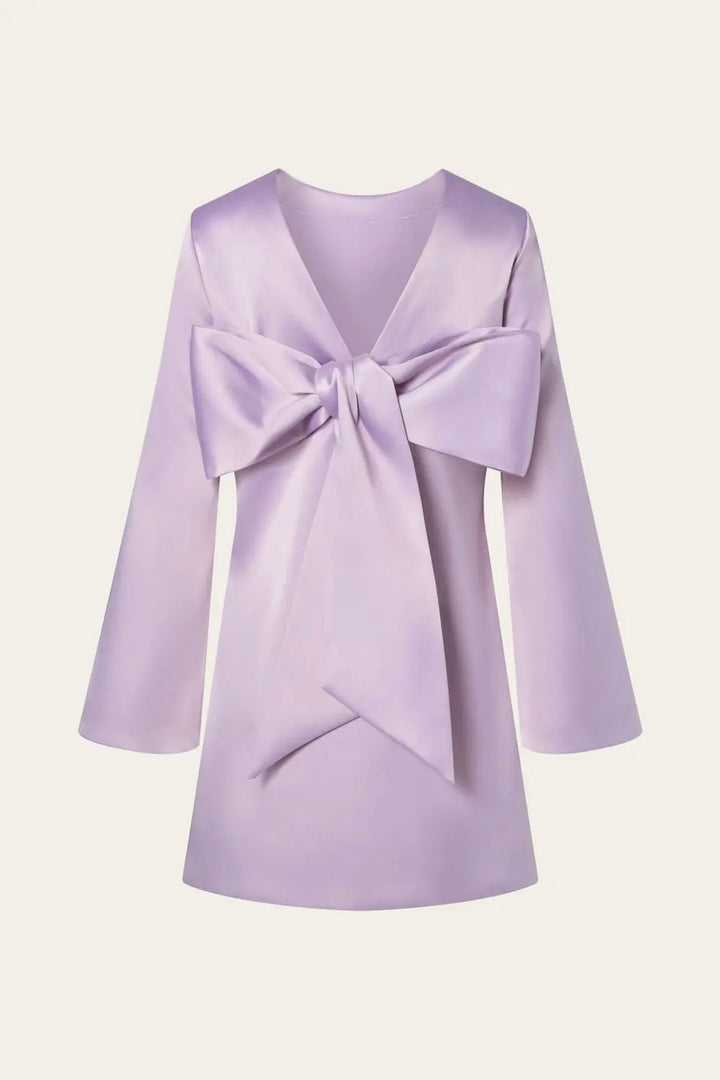 MALINA Elna Bow Detailed Mini Dress Lavender - Dale