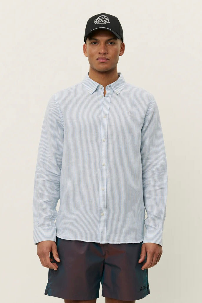 LES DEUX Konrad Stripe Linen Shirt - Dale