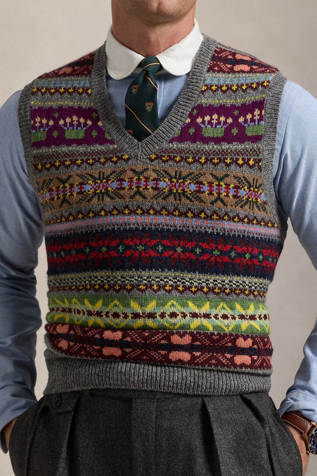 Fair Isle Wool Sleeveless Jumper