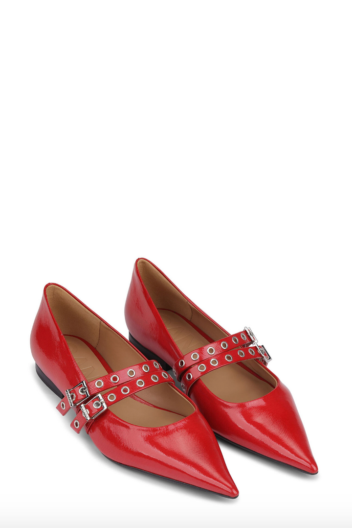 Eyelets Ballerina Naplack Racing Red