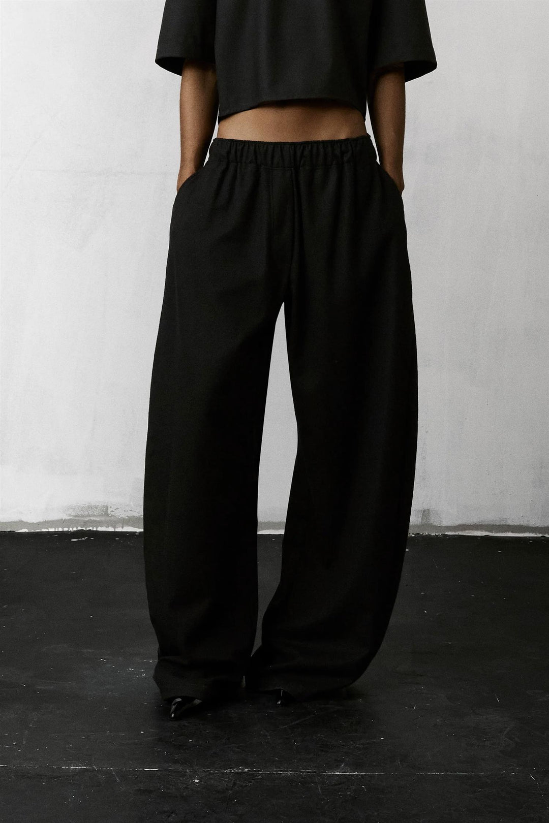 Dora Flannel Wool Trousers Black