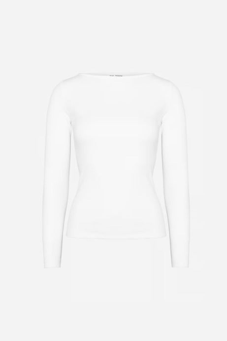 Petronella Rib Boatneck Offwhite