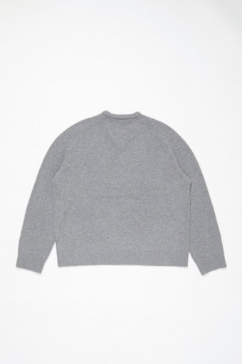 Wool V-Neck Sweater Dark Grey Melange