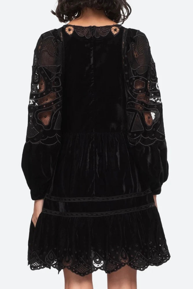 ELIANA EMBROIDERY LONG SLEEVE DRESS