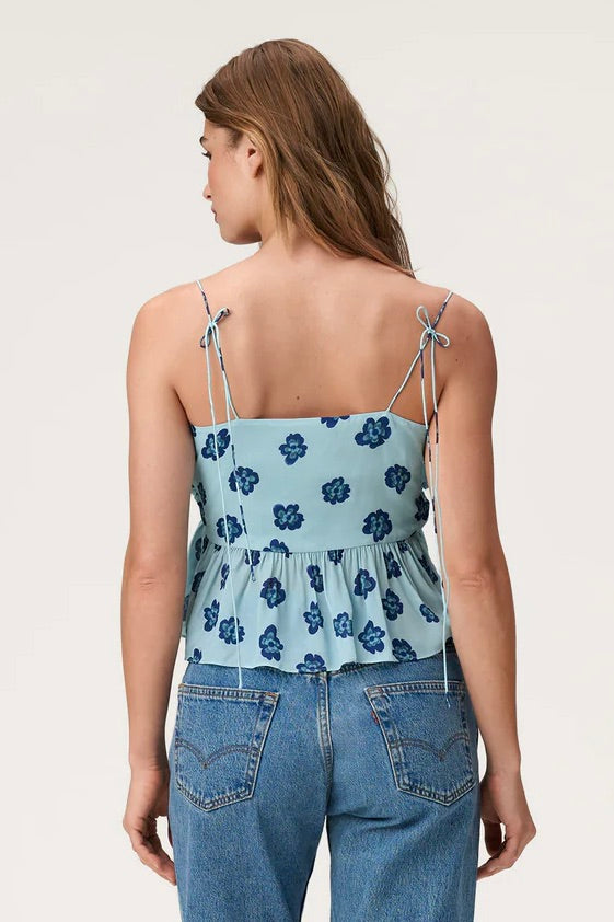 Ponza Top Turquoise Flower