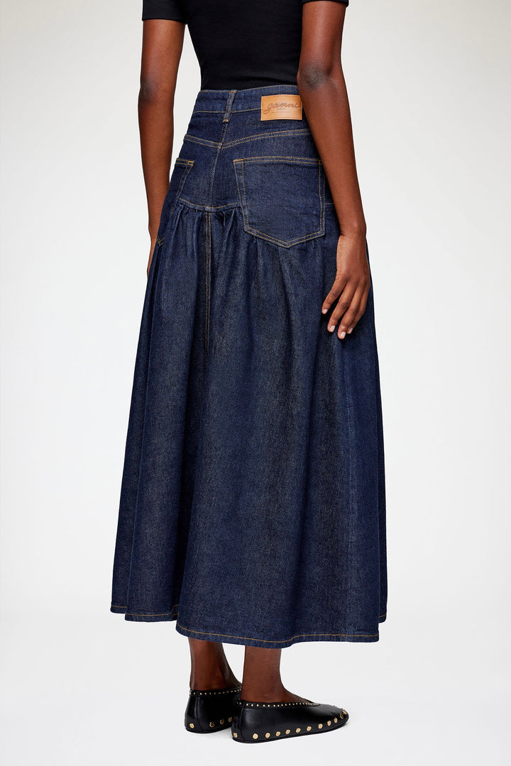 Stretch Denim Long Skirt