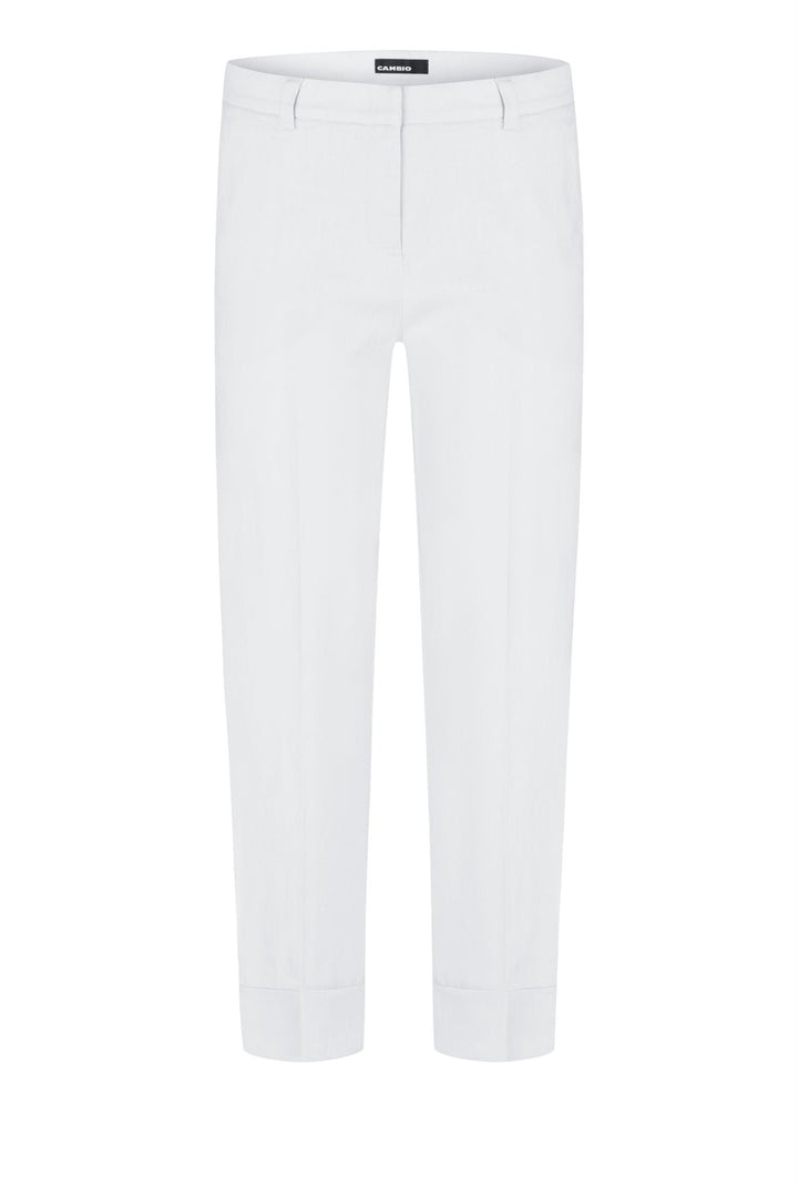 CAMBIO Krystal Linen Pant Pure White - Dale