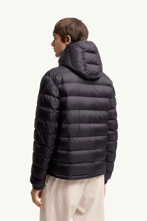 Verith Hooded Short Down Jacket Dark Blue