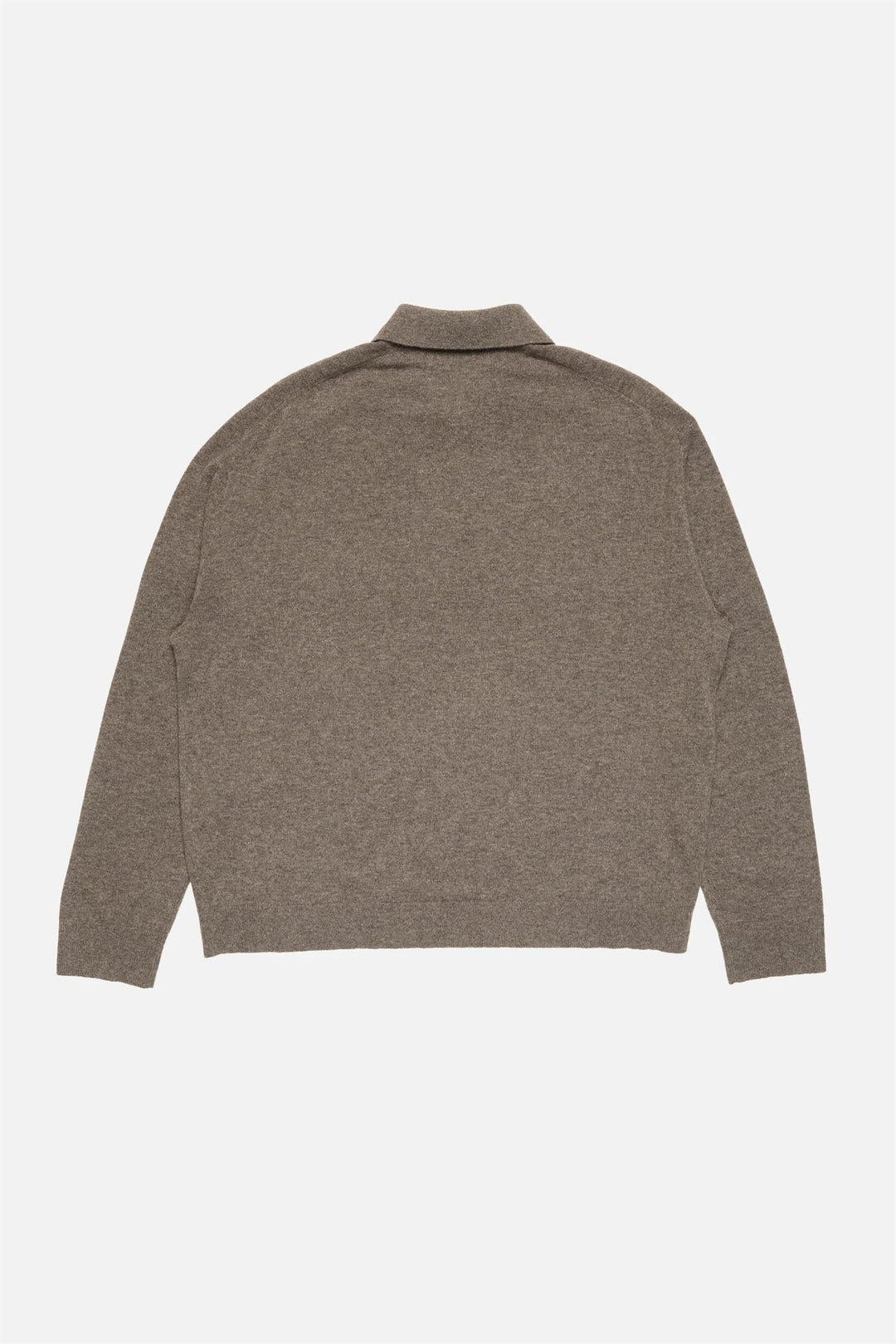 Wool Knit Polo Brown Melange