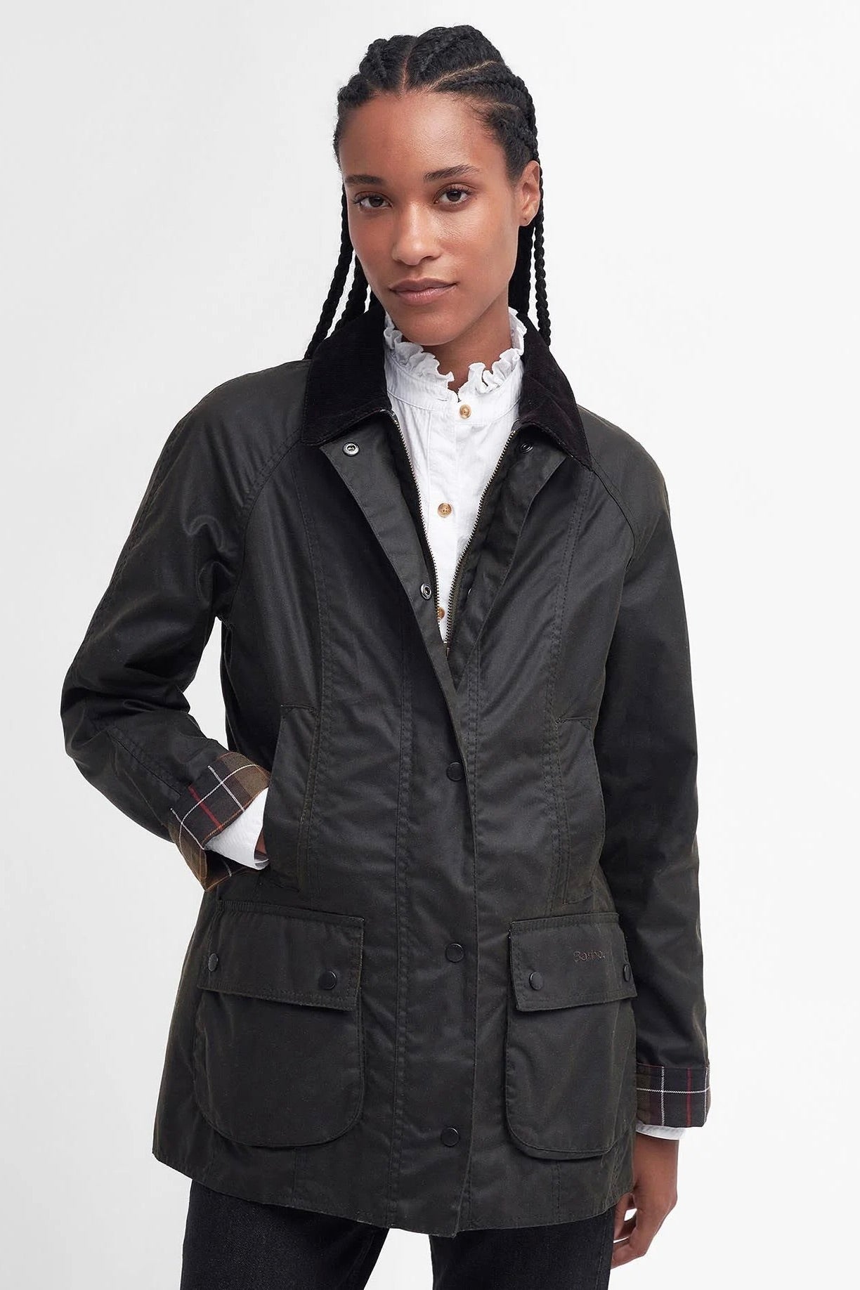 Barbour oilskin jakke dame discount