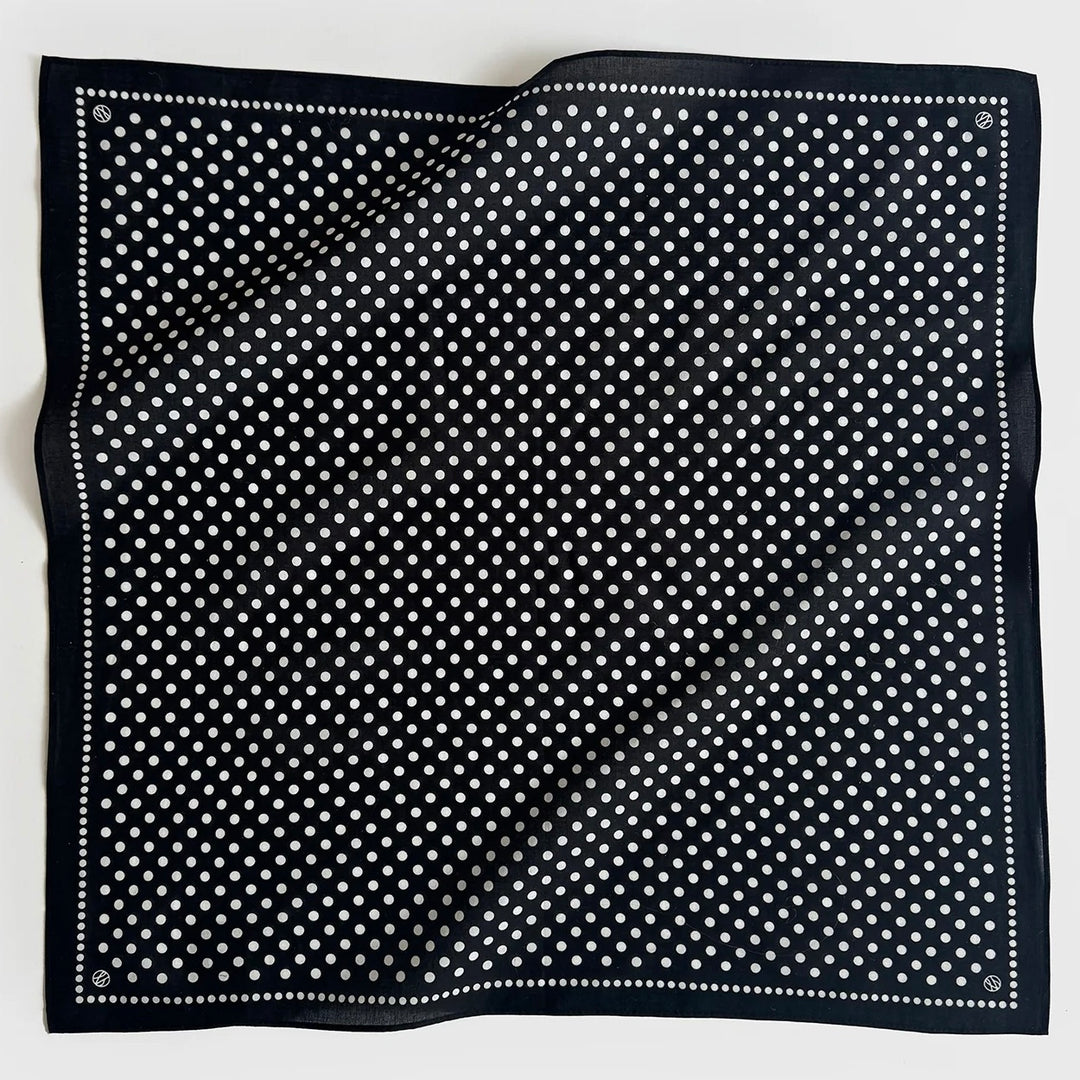 LE SCARF Cotton Polkadot Scarf Black 55x55 - Dale