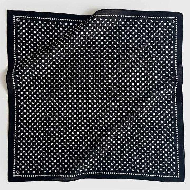 LE SCARF Cotton Polkadot Scarf Black 55x55 - Dale