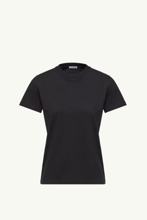 MONCLER Embroidered Logo Cotton T-Shirt Black - Dale