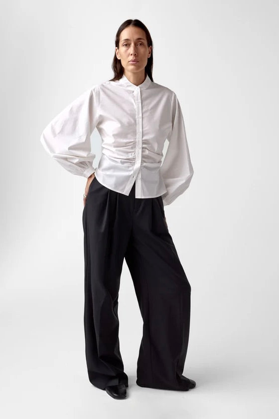 AKS LABEL Velora Poplin Shirt White - Dale