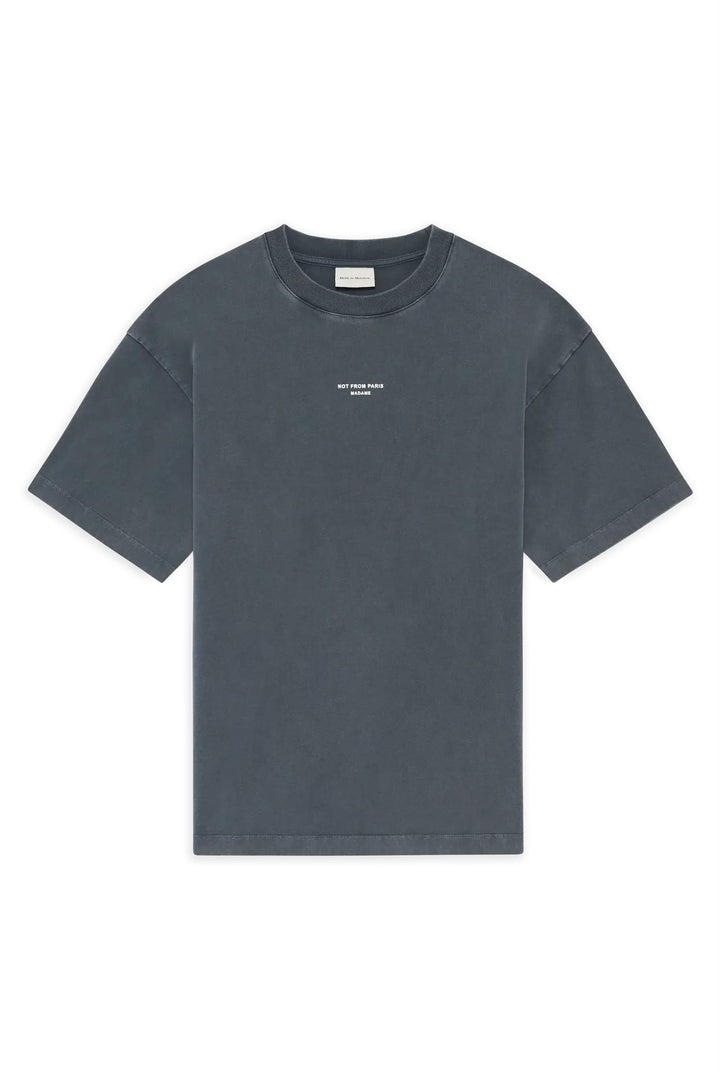 Washed Classic Slogan T-Shirt Dark Grey