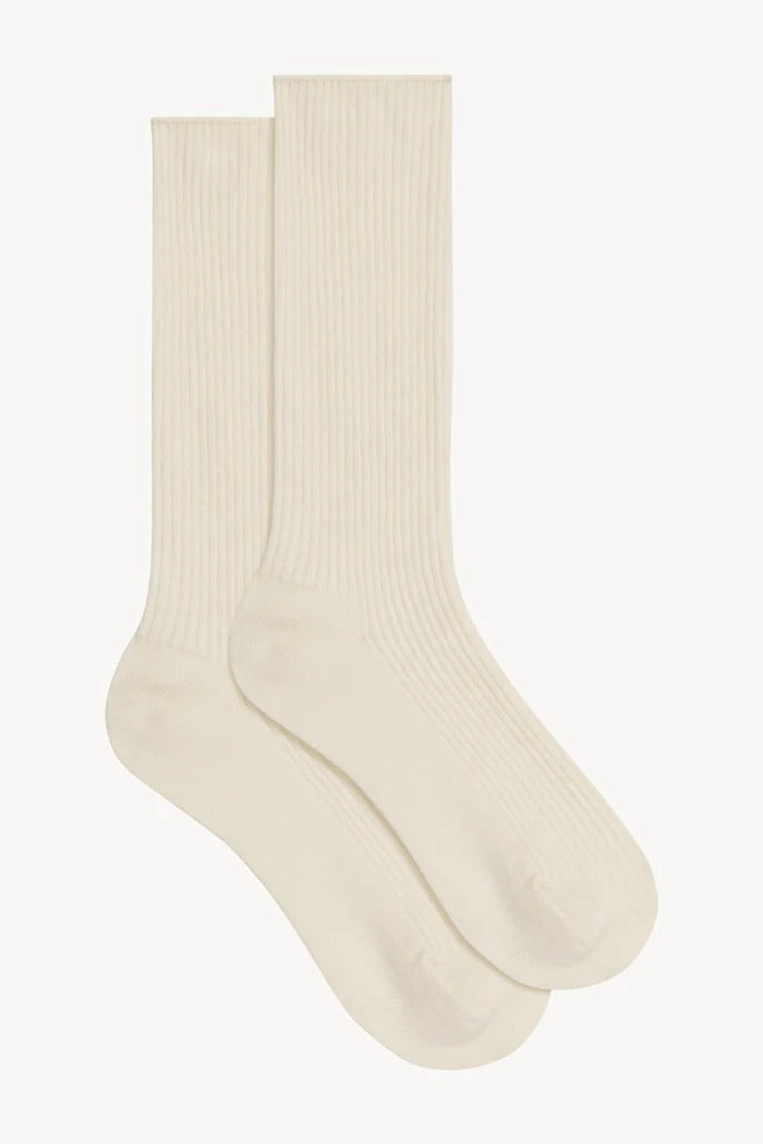 Classic Ribbed Socks Cream