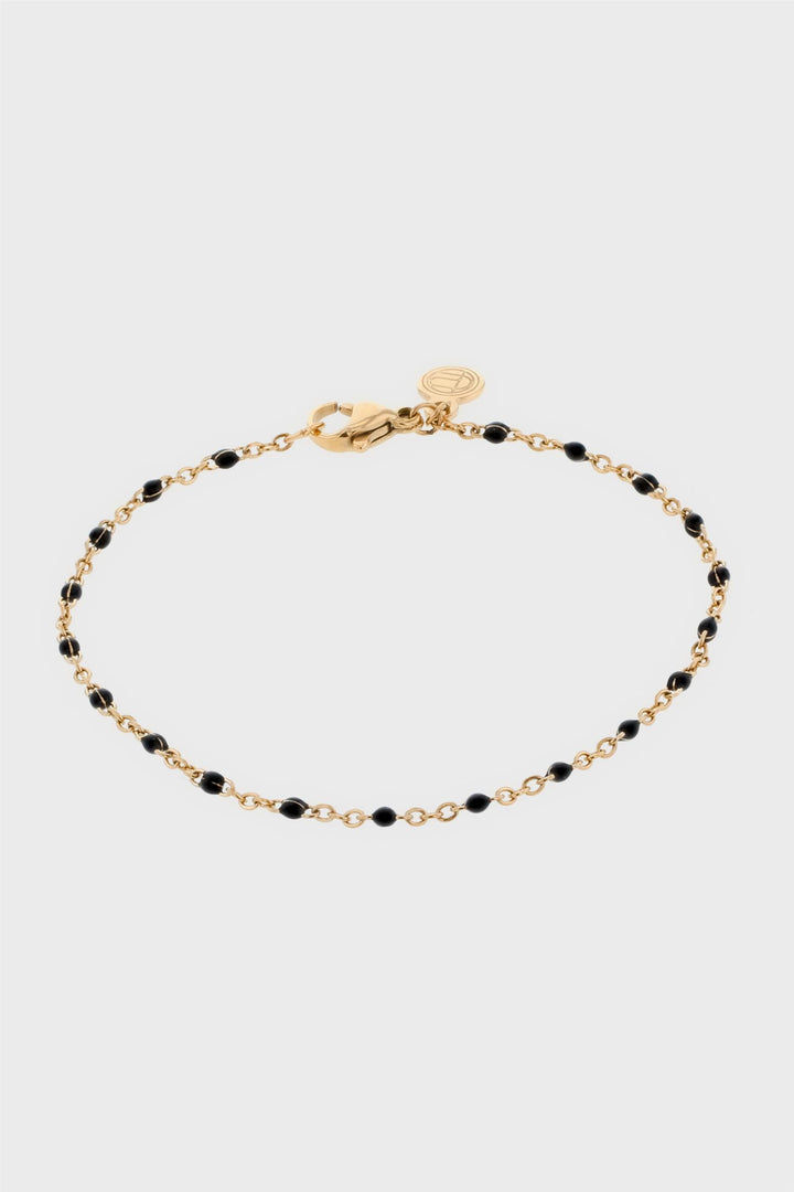 The Black Bead Bracelet Gold