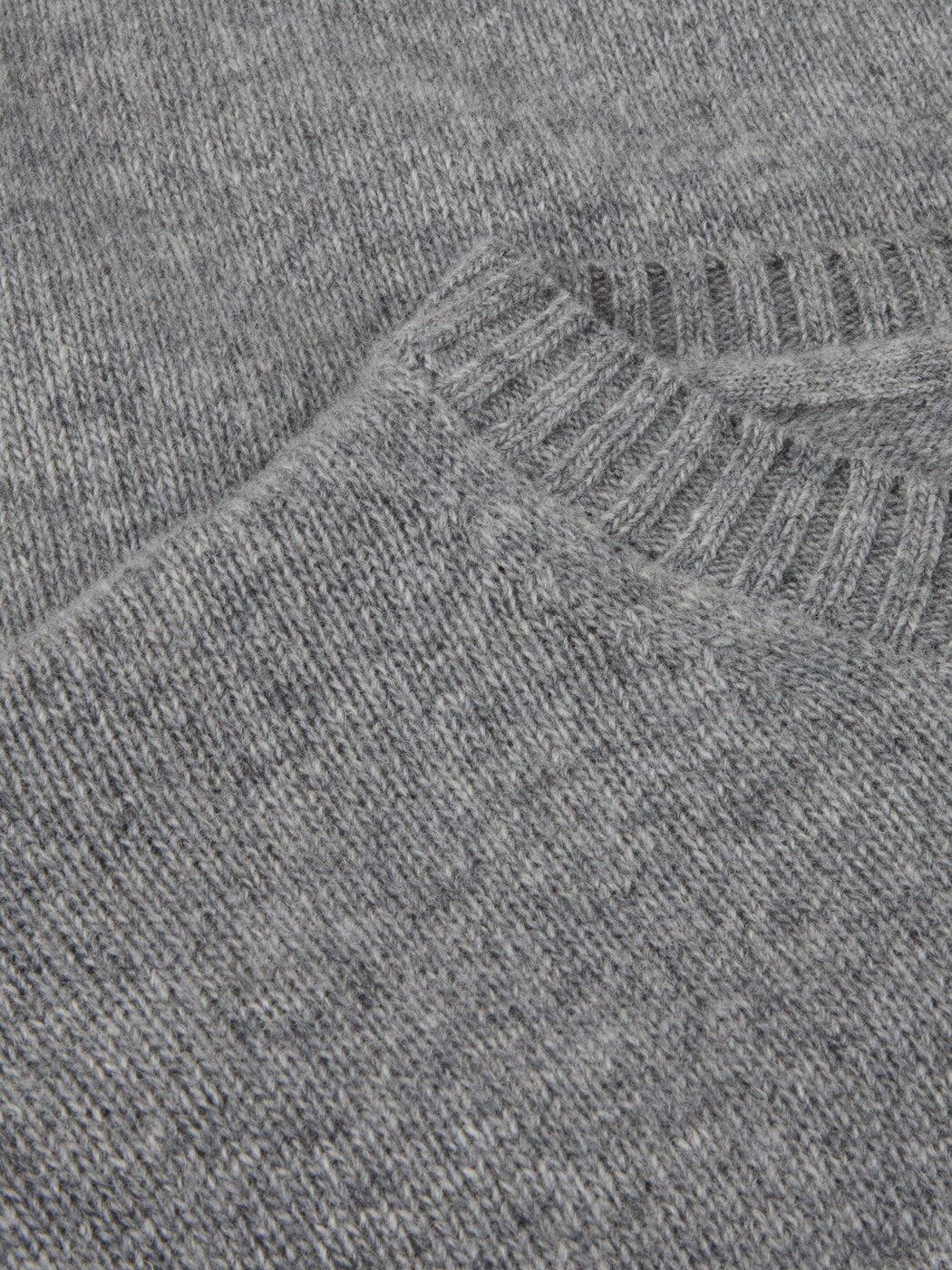 Pullover Knitted Crew Neck Carded Merino Wool Grey