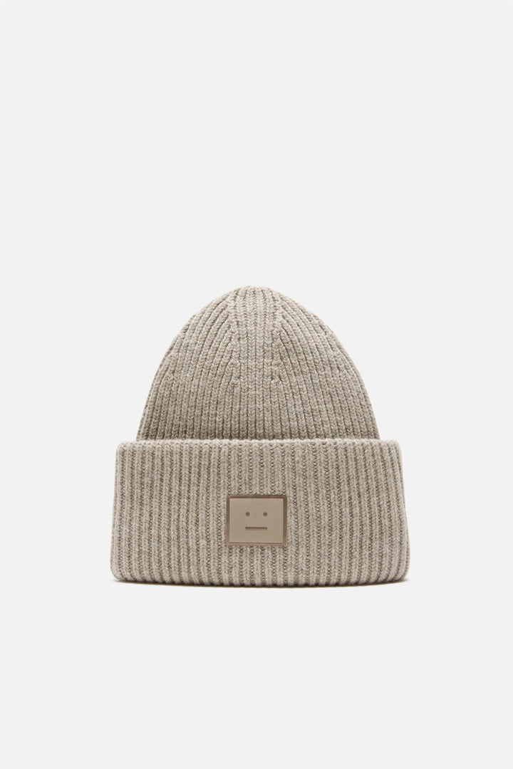 Large Face Logo Yak Beanie Greige Melange