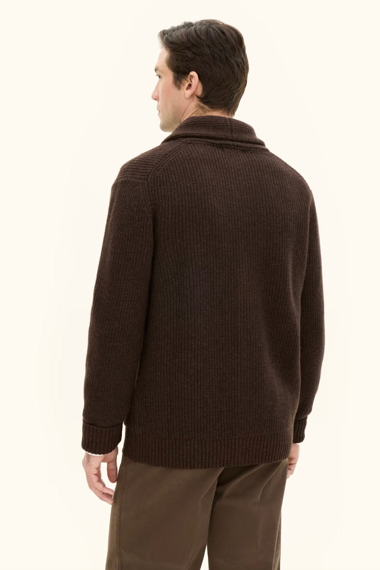 OSCAR JACOBSON Roland Cardigan Dusk Brown - Dale