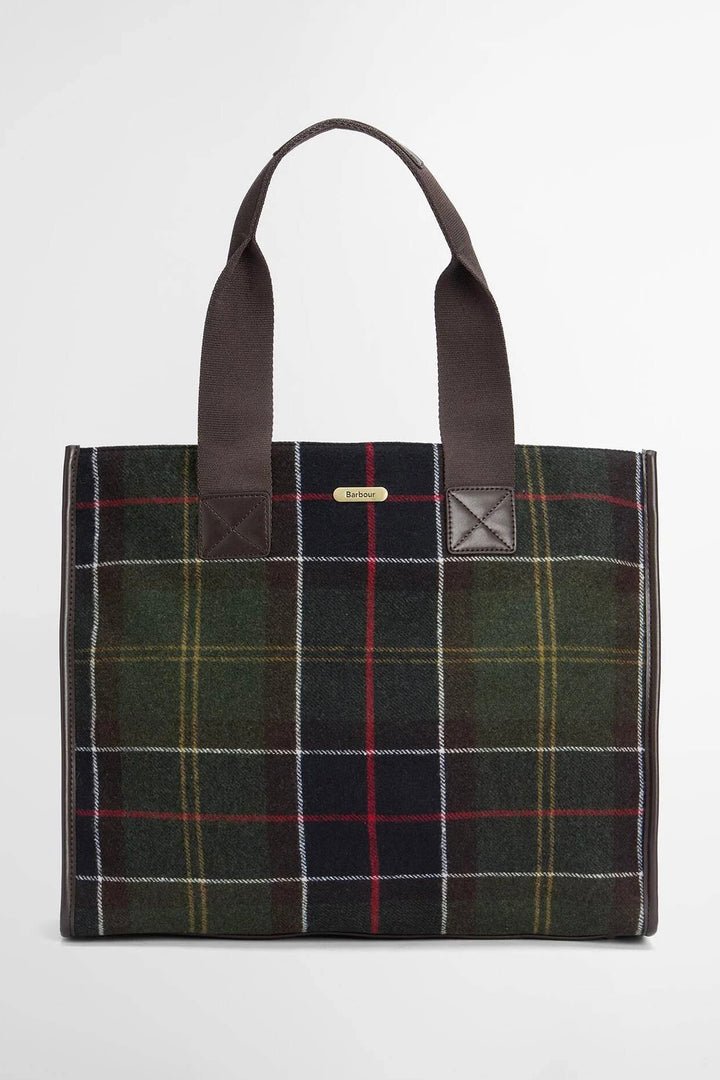 Barbour Turnberry Tartan Tote Bag Olive