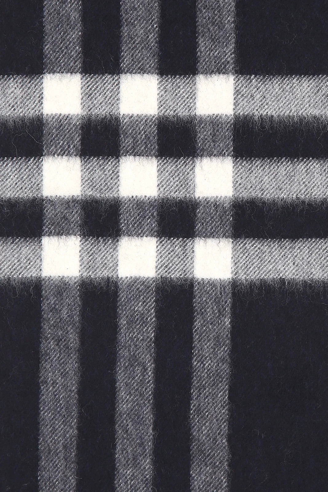 Giant Check Cashmere Scarf Navy