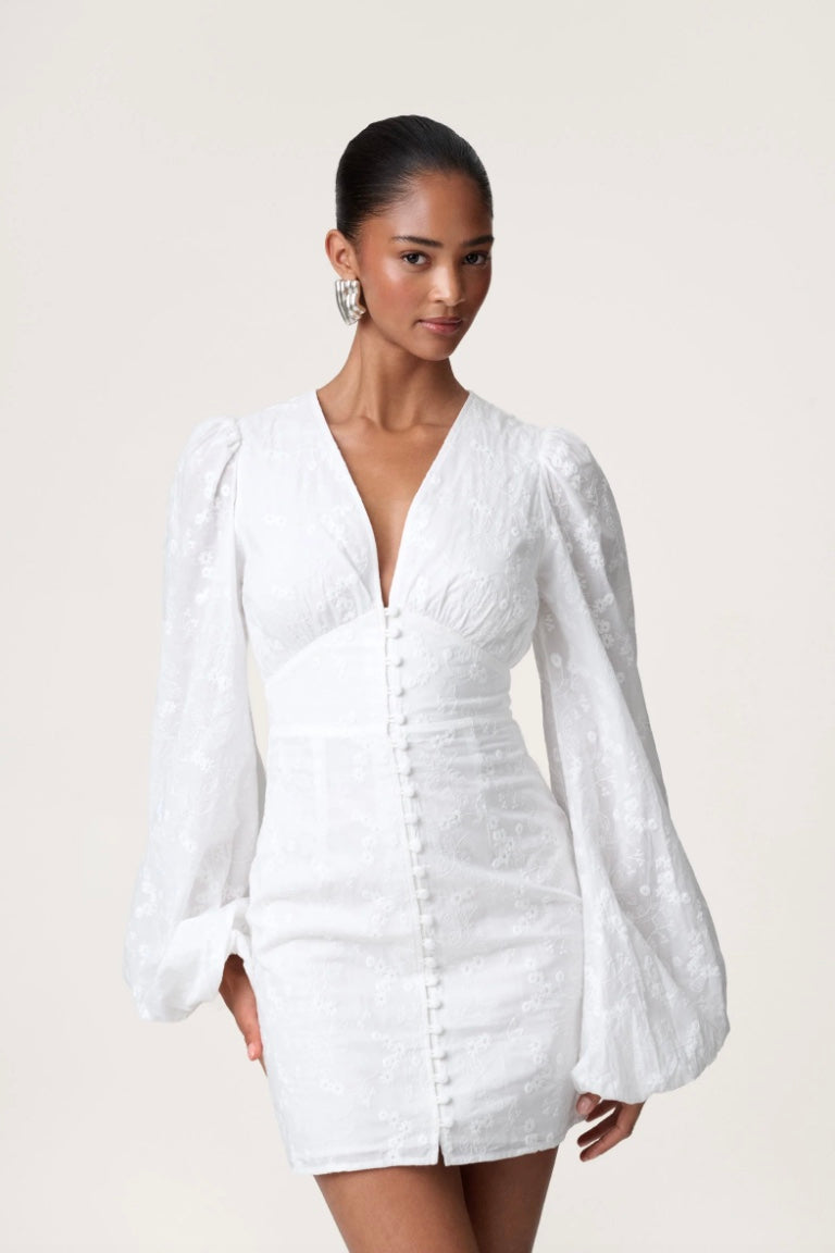ADOORE Florence Dress White Embroidery - Dale