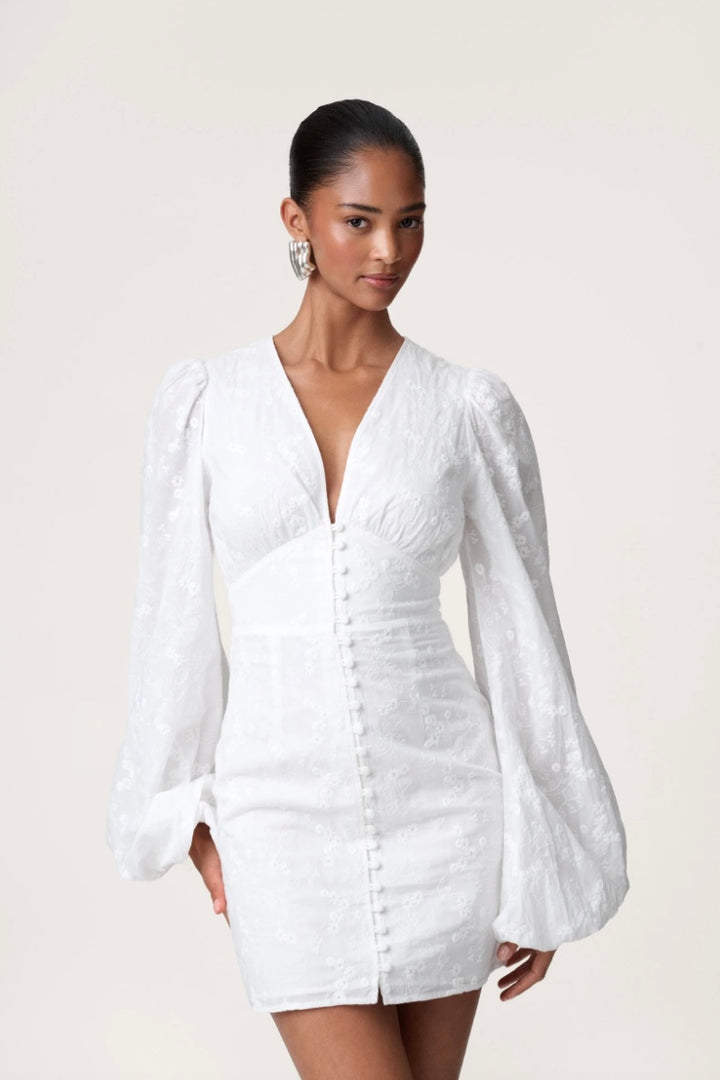 ADOORE Florence Dress White Embroidery - Dale